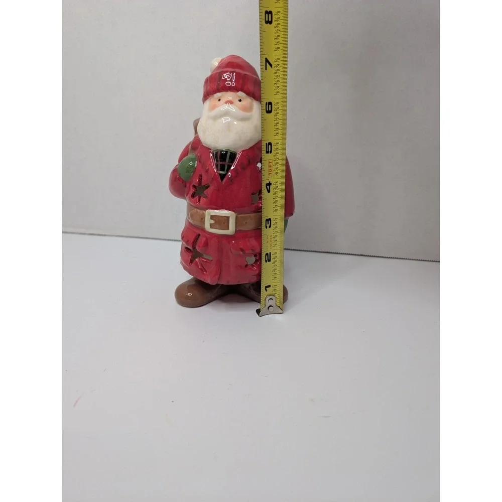 Vintage Hallmark Santa Claus Tea Light Candle Holder Christmas Holiday Home Deco